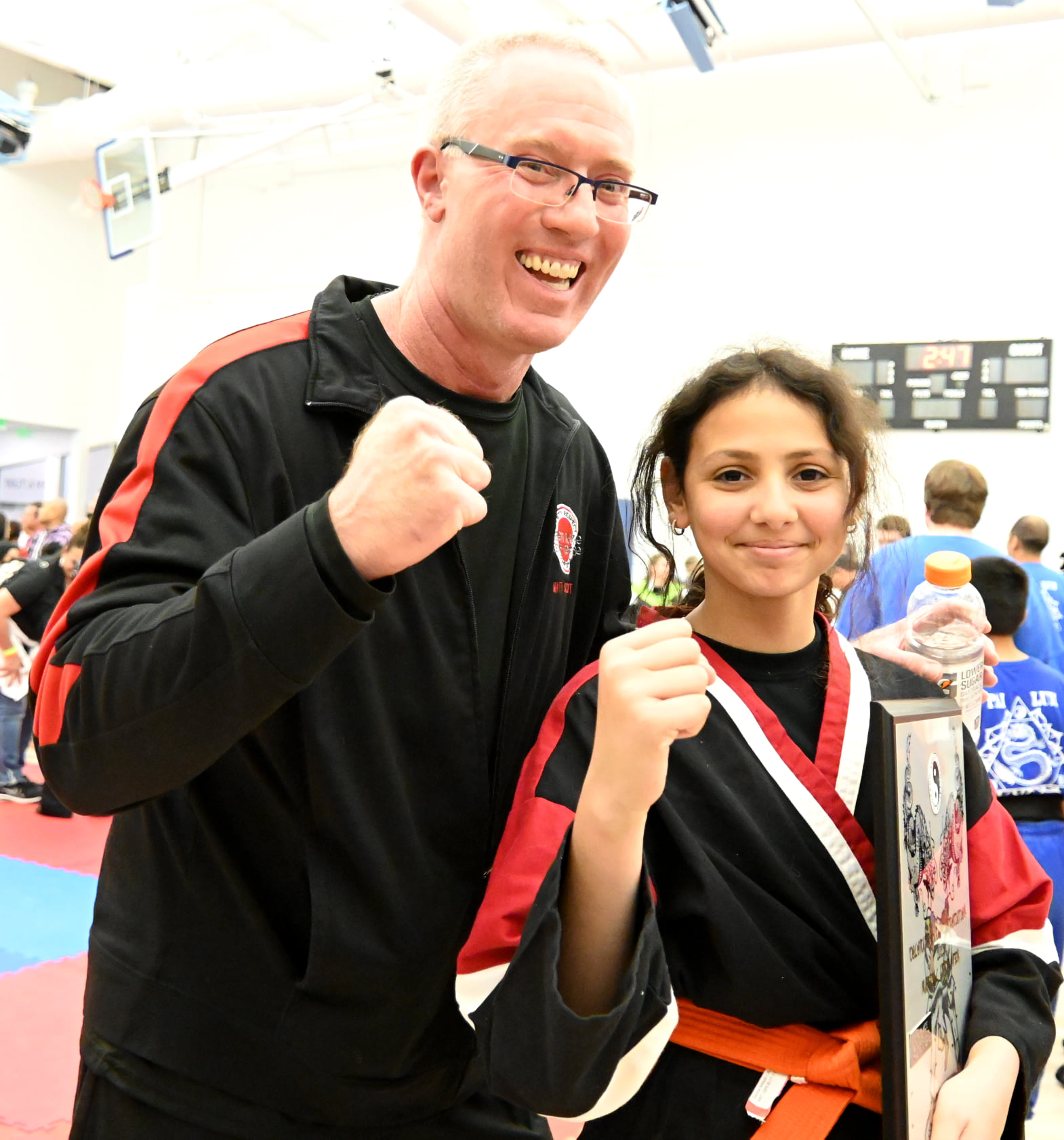 Shihan Matt and Colorado Karate Association 2022 Season Opener tournament winner Sabrina